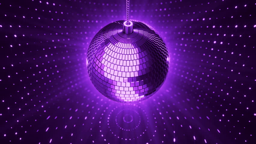 Animation Rotation Of Disco Ball On Backdrop Colorful Walls With ...