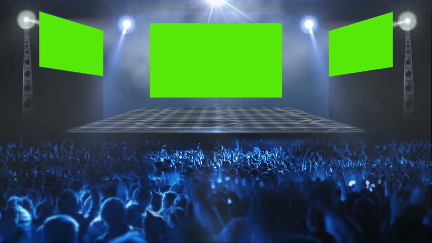 Digitally Animated Presentation With Audience And Green Screen Stock 