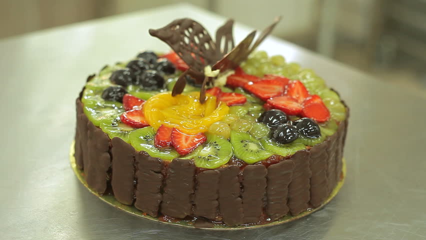 Cake Decorating. Beautiful Cake Decorated With Butterfly ...