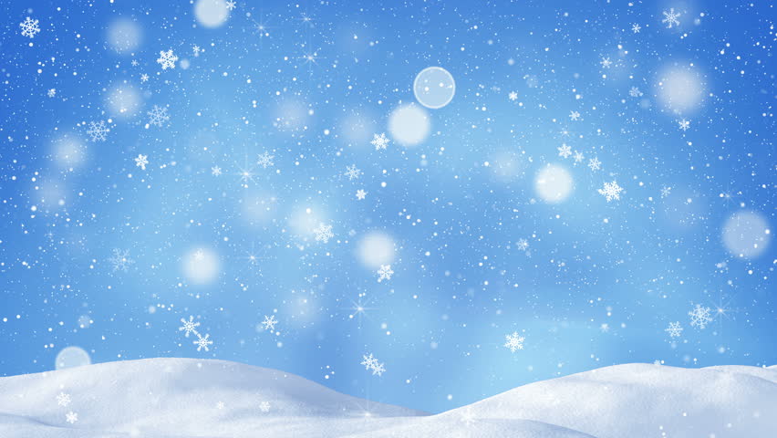 Cartoon Christmas Snow Scene Looping Background Pan Stock Footage Video