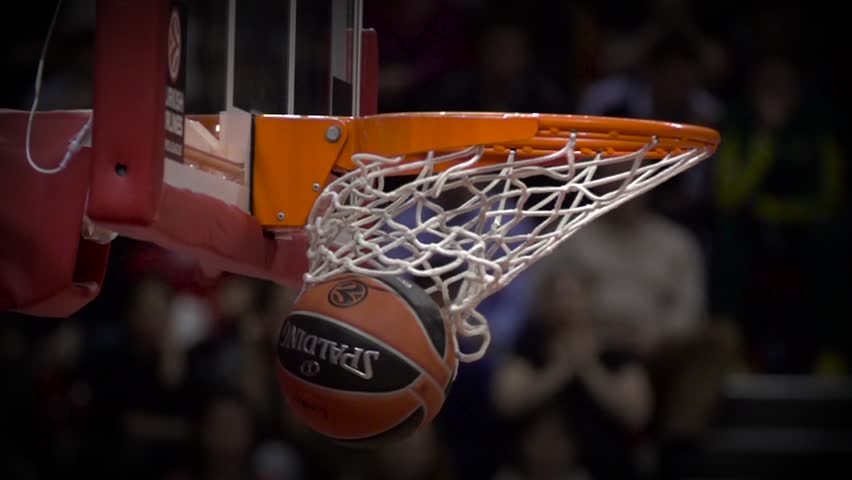 Multiple Basketballs Being Thrown To The Basket. Shot Of Shots To The
