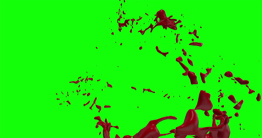 Blood Drops Flowing On Wall On A Green Screen Stock Footage Video