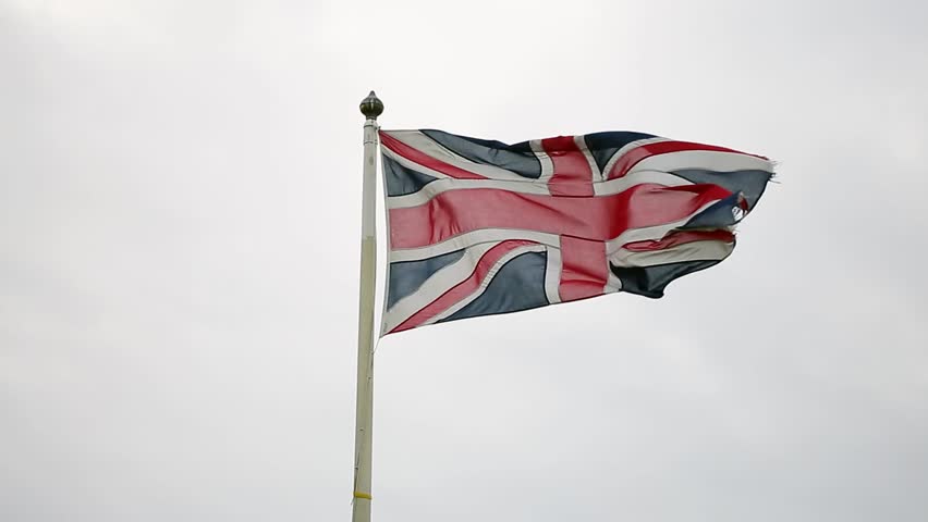 The British Union Jack Flag Blowing In The Wind Stock Footage Video