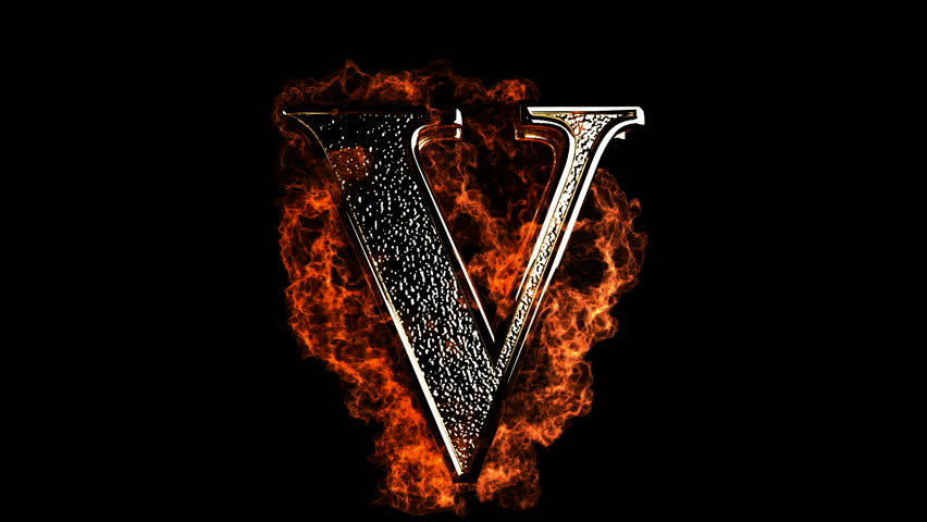 Letter V On Fire Stock Footage Video 1045030 - Shutterstock