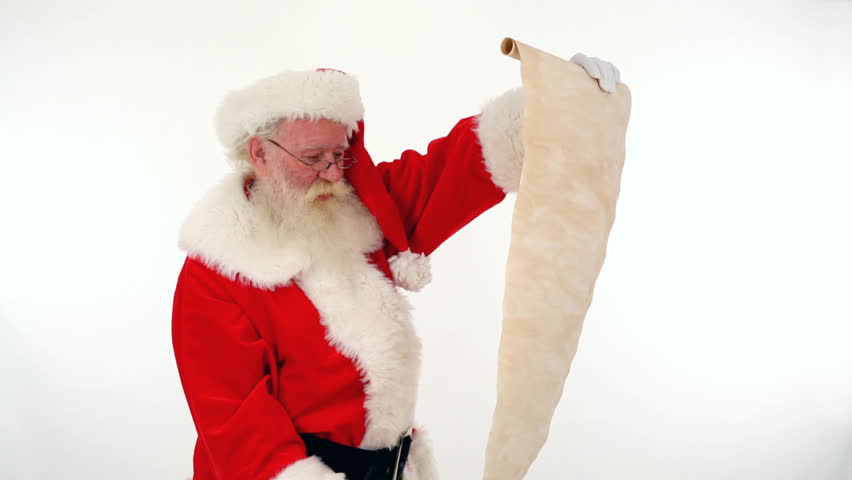 santa checking his list full hd video stock footage video santa checking his list full hd video stock footage video