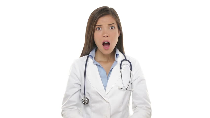 Medical Doctor Shocked And Surprised Woman Medical Professional