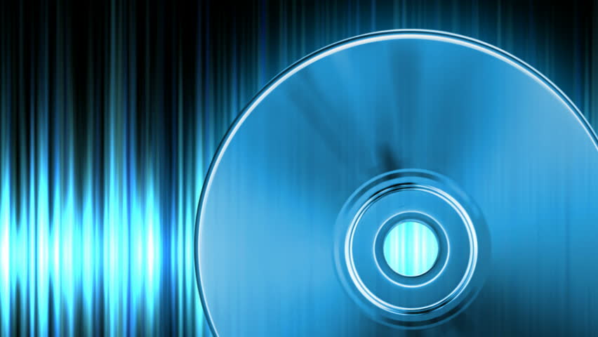 Rotating Blue Cd Over Audio Waveform Seamless Loop Stock HD Wallpapers Download Free Images Wallpaper [wallpaper981.blogspot.com]