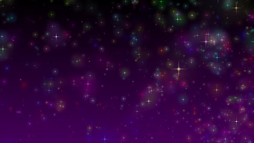 Beautiful Dark Purple Motion Background With Flying Colored Stars