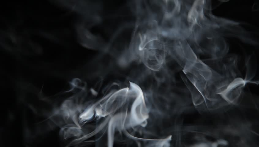 Rising Puff Of White Smoke On Black Background Stock Footage Video