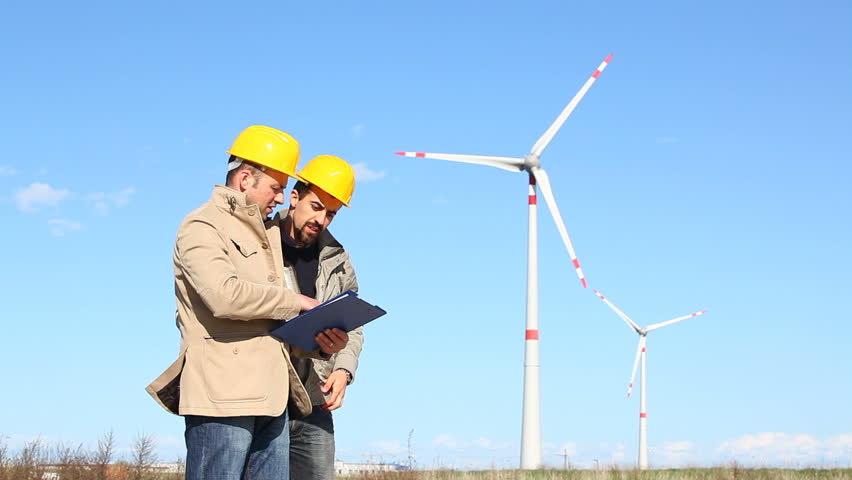 Engineer At Work In A Wind Turbine Power Station Stock Footage Video