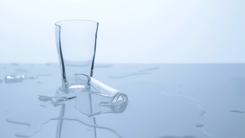 Broken Glass With Water Stock Footage Video Shutterstock