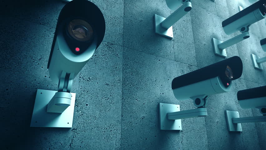 Animation Of Security Camera Watching. Green Screen. Loop Ready File