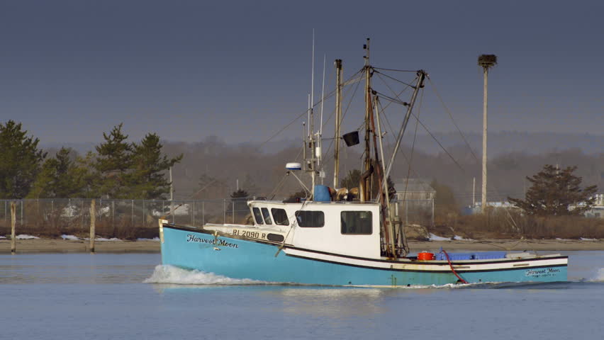 Narragansett, Rhode Island - March 7, 2014: Fleet Of Lobster Fishing 