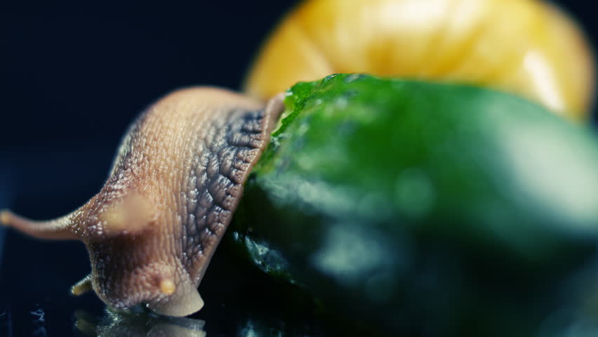 Snail Eats Cucumber Stock Footage Video 6949945 Shutterstock 8402