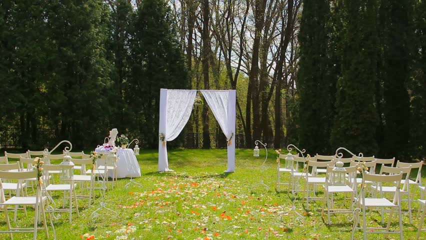 Wedding Aisle Set Up wedding set up in garden park outside wedding ceremony Wedding Aisle Set Up wedding set up in garden park outside wedding ceremony