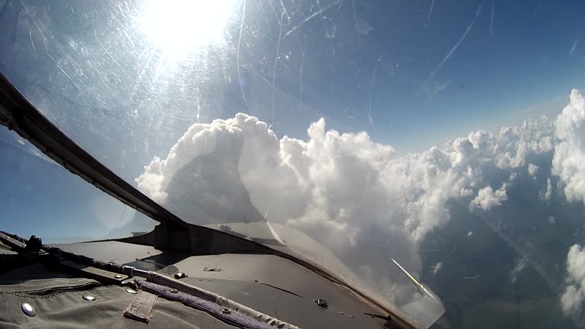 Flight Over Clouds View From Cockpit Plane. Stock Footage Video ...