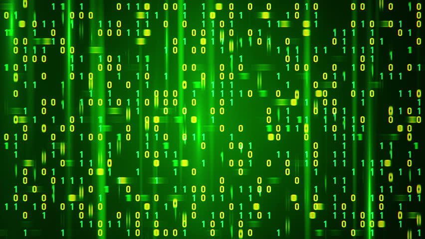 Green Hexadecimal Code Running Up A Computer Screen. Green Digits ...