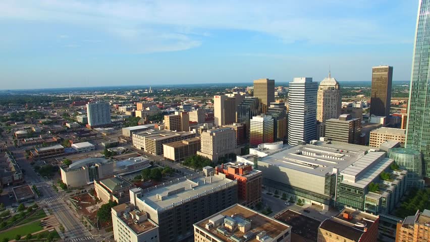 OKLAHOMA CITY - AUGUST 2: Aerial Flyover Of Downtown Oklahoma City ...