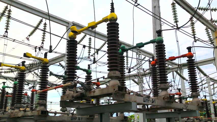 Part Of High-voltage Substation With Switches And Disconnectors Stock ...