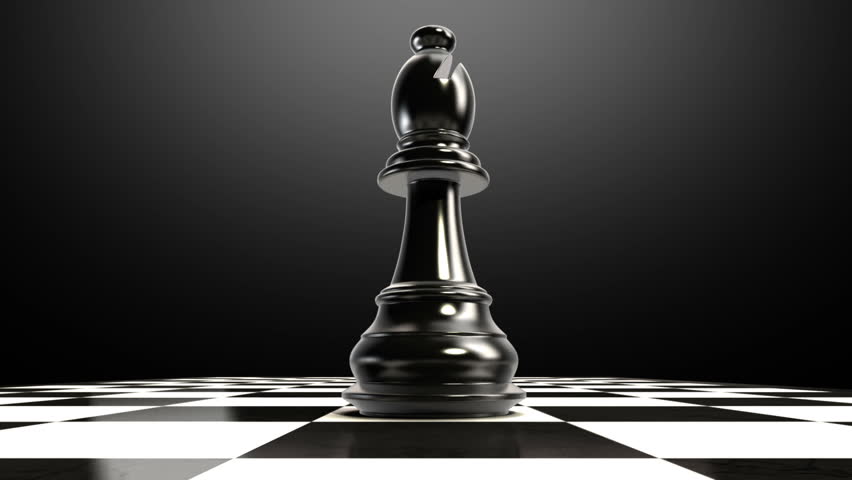 Put The Chess Piece On A Chessboard, Ending Bishop, Animation. Stock ...
