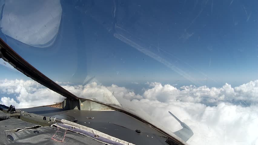 Flight Over Clouds View From Cockpit Plane. Stock Footage Video ...