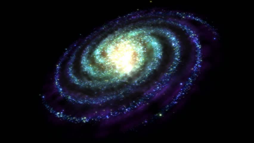 A 3D Animation Of A Colorful Rotating Galaxy. Seamlessly Loopable ...