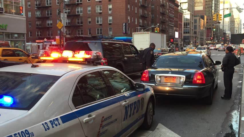 NEW YORK CITY - November 2014: NYPD Police Officers Pull Over Livery ...