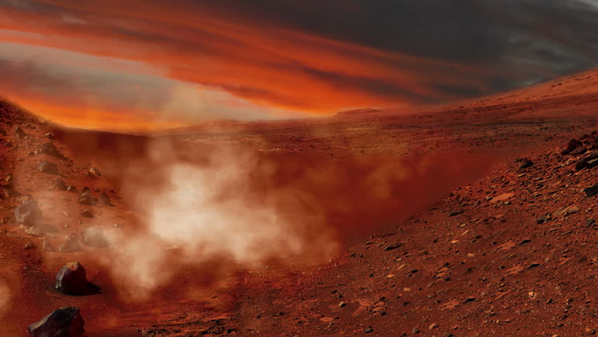 Astronaut Spacewalk Hurricane On Mars From Space, 4K Stock Footage ...