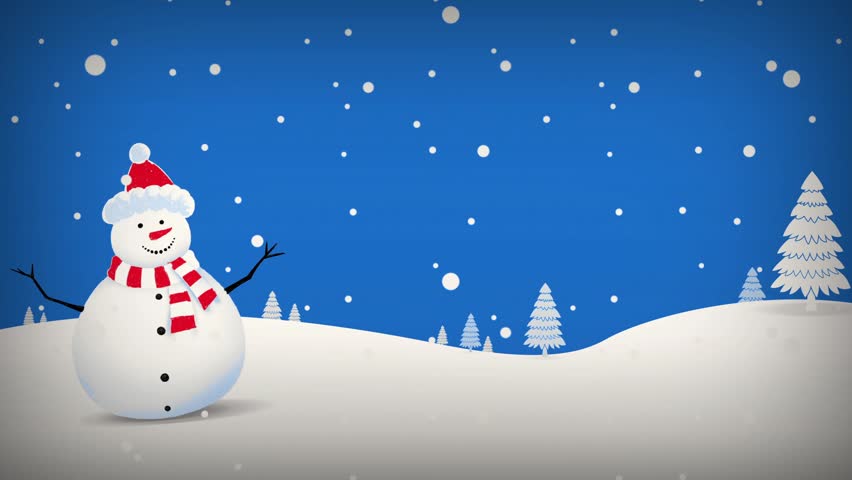 Christmas Snowman Salutation, Animated Greeting Card, 3d Cartoon ...
