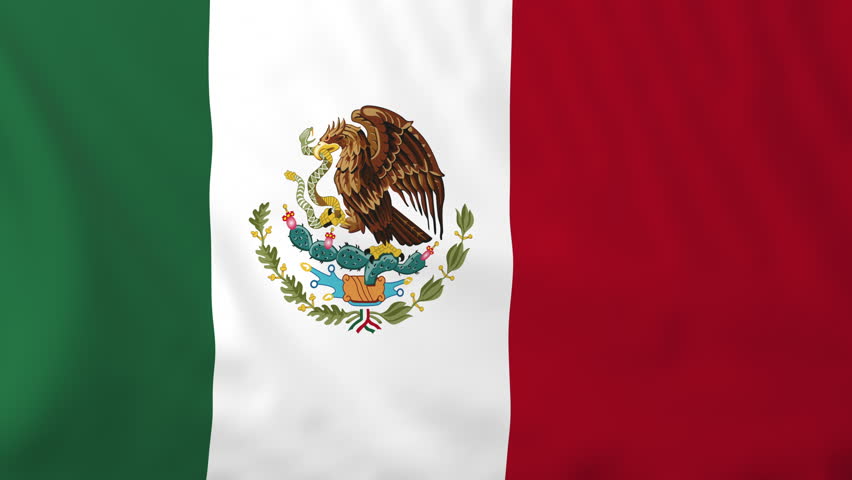 Seamless Loop Of The Mexican Flag Waving In The Wind With Highly ...