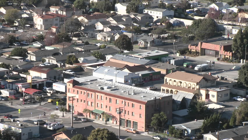 Zoom Out From Above The Urban Area On Ventura Avenue In Ventura ...