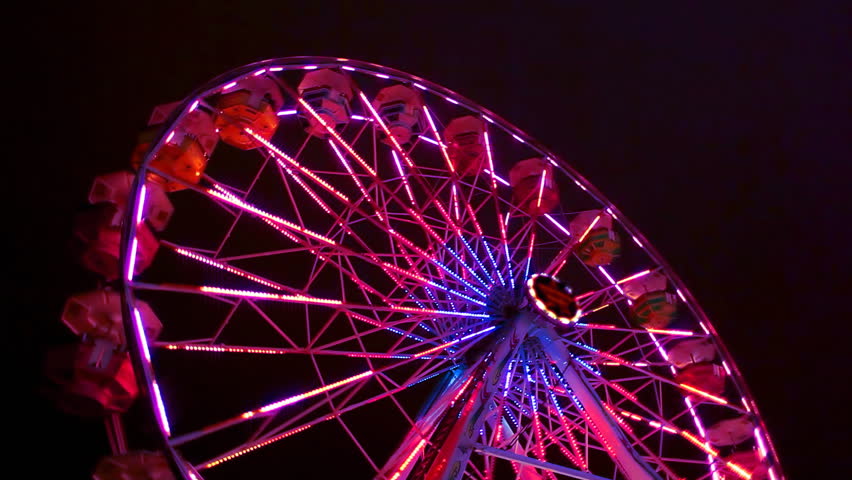 Ferris Wheel Carnival Ride At Night Stock Footage Video 1762928 ...