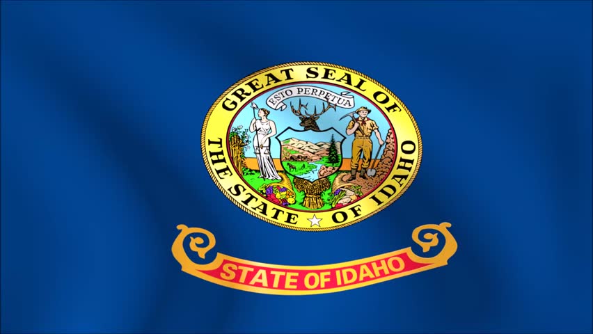 Seamless Loop Of The Idaho State Flag With Highly Detailed Fabric ...