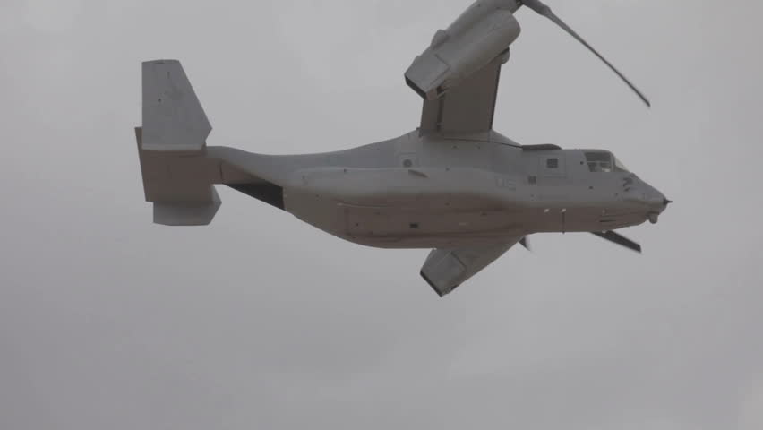 V22 Osprey Vertical Takeoff And Landing VTOL USAF Aircraft In Flight In ...