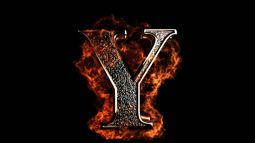 Flaming Alphabet. Upper And Lower Case Y Bursting Into Flames. Part Of ...