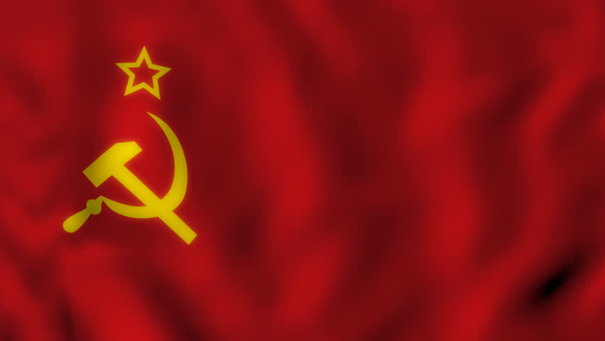 3D Illustration Of Flag Of The Old Soviet Union, Red Star And Hammer ...