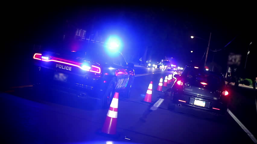 Man Being Pulled Over By A Police Officer With Flashing Lights Stock ...