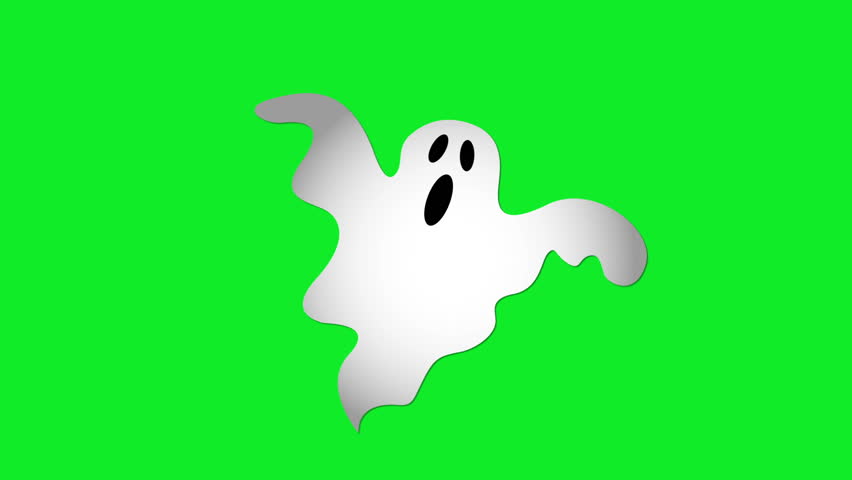 Animation Of Ghost Moving In Center Of Screen On Chroma Key (green ...