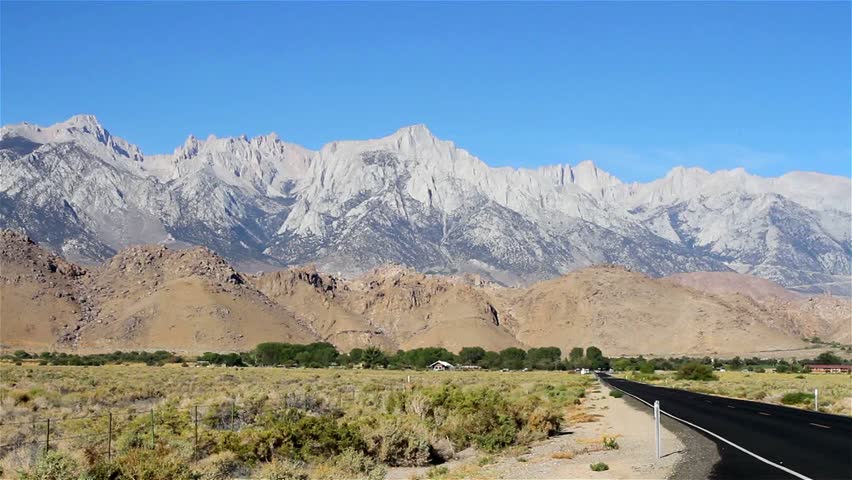 Sierra Nevada Mountains, Mt. Whitney In The Middle, The Highest Summit ...