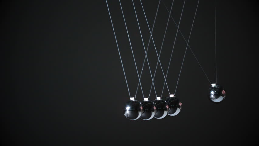 Newtons Cradle On Black Background In Slow Motion Stock Footage Video ...
