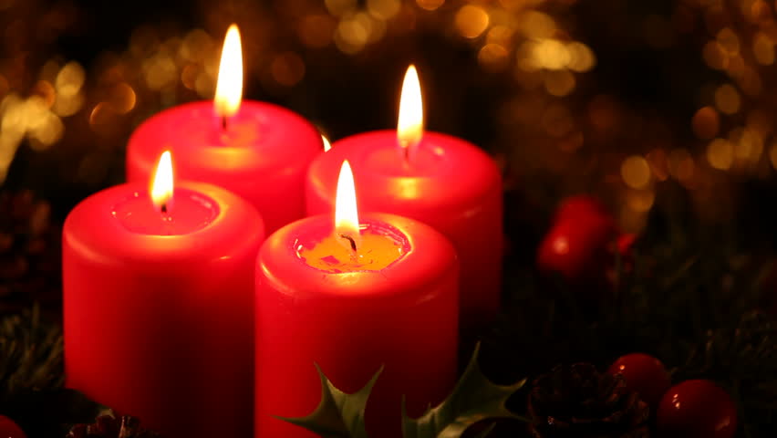 Close Up Of Four Burning Candles. Stock Footage Video 3913181 ...