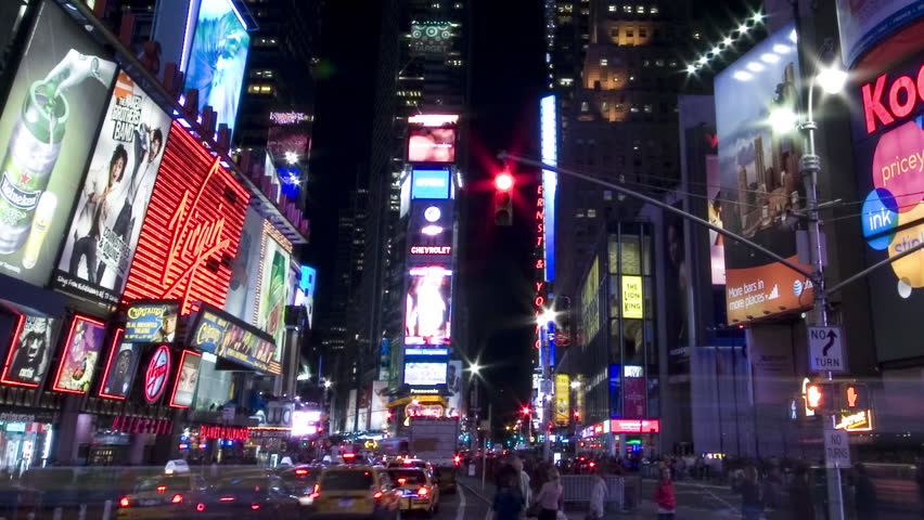 NEW YORK - November 2007: Time Lapse Of Times Square In New York, NY ...