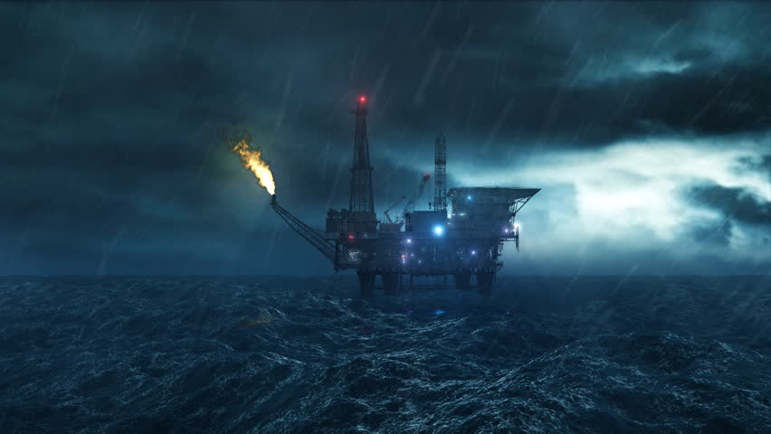 Oil Platform In The Storm - Loop Stock Footage Video 4877741 - Shutterstock