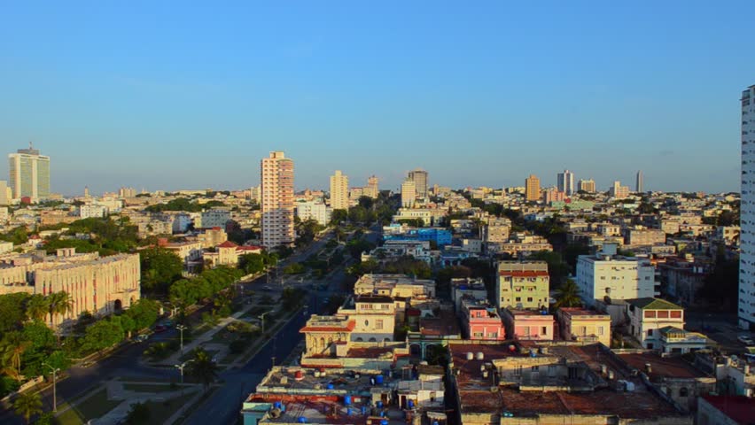 Havana Cuba Skyline From Above At Sunset Of Downtown From Beachfront ...