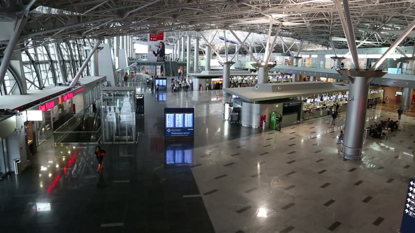 MOSCOW, RUSSIA - SEPTEMBER 21, 2013: Vnukovo Airport Terminal Interior ...