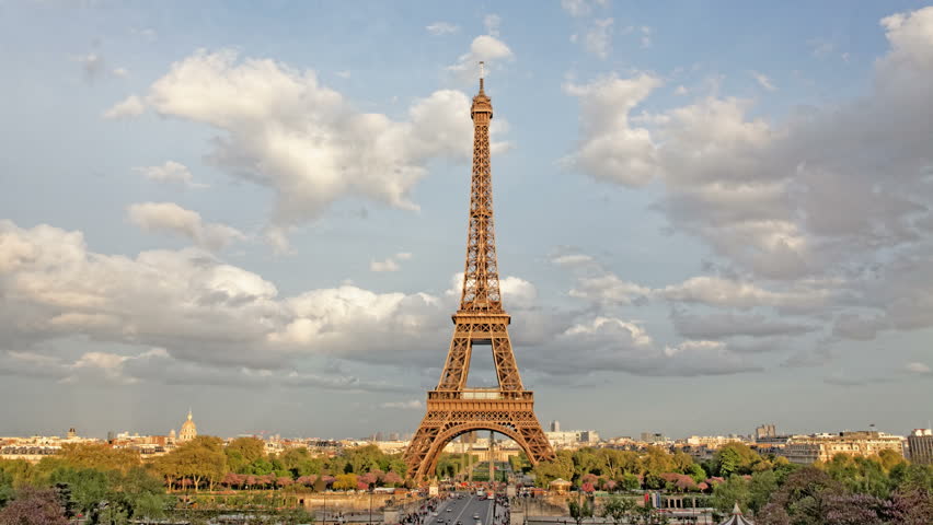 Eiffel Tower At Sunrise,Paris,France Stock Footage Video 13353431 ...