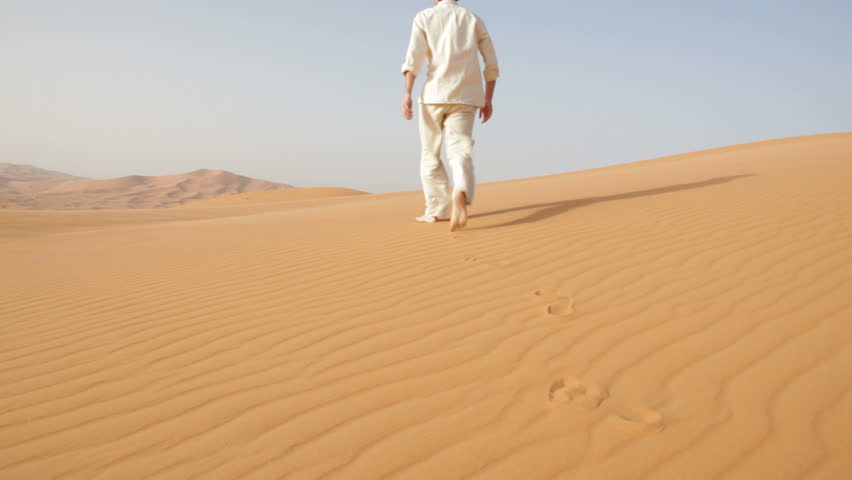 Exhausted Businessman Crawling In The Desert Stock Footage Video ...