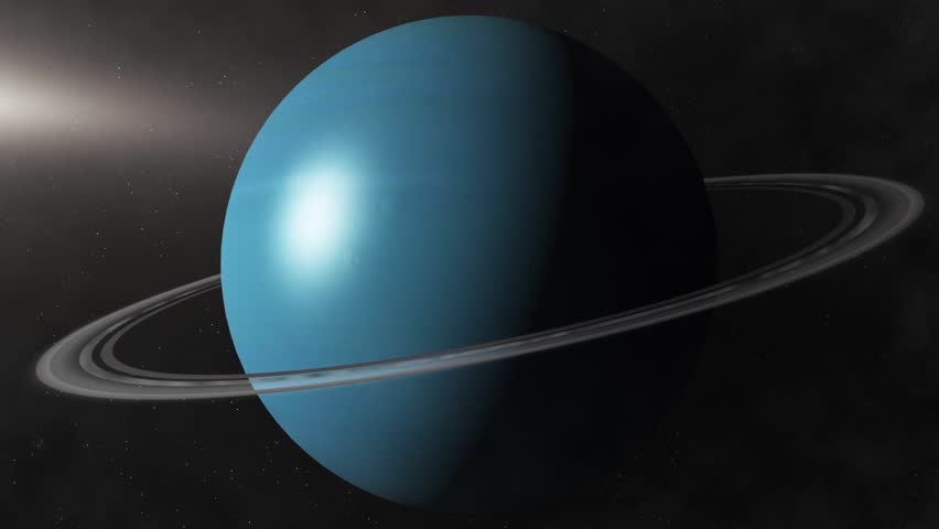 Planet Uranus Beautiful 3d Animation Of The Planet Uranus Rotates With ...