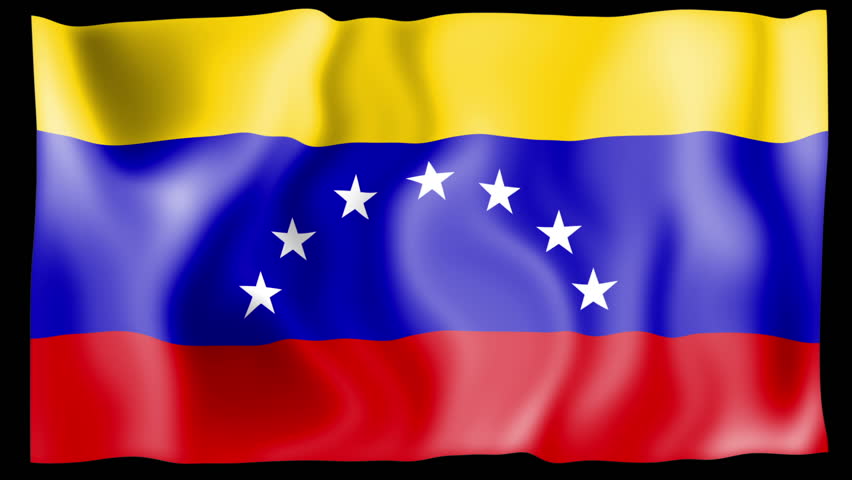 Flag Of Venezuela Waving In The Wind - Highly Detailed Fabric Texture ...