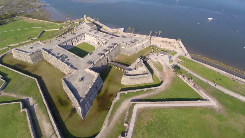 Aerial View Of Castillo De San Marcos Circa 2014 Stock Footage Video ...